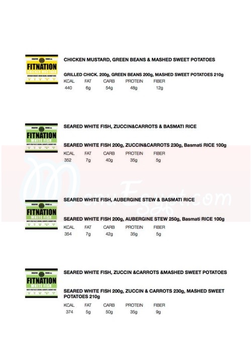 Fitnation menu prices